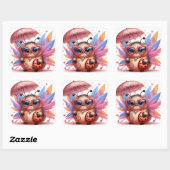 Sticker Carré Bogue mignonne (Feuille)