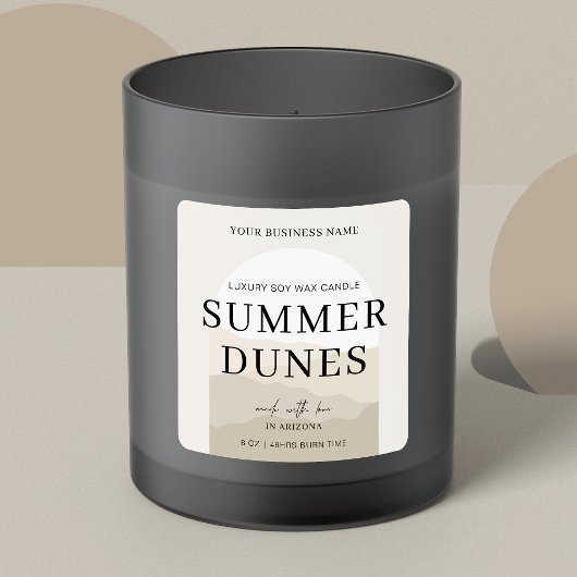 Sticker Carré Boho Arch Neutre Couleur Élégante Bougie