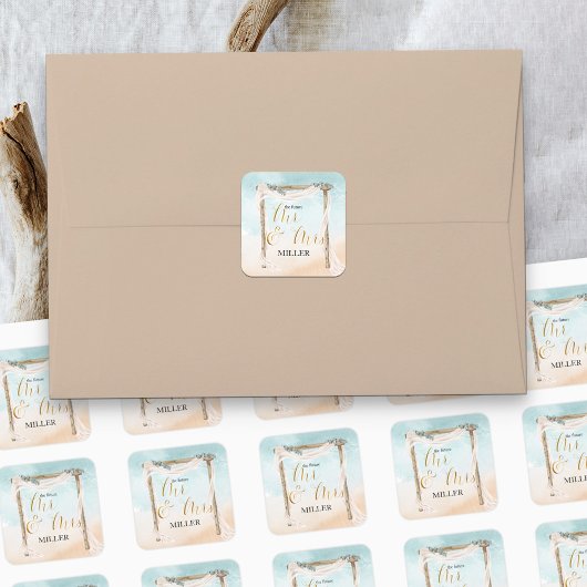 Sticker Carré Boho Beach Arbour l'avenir M & Mme