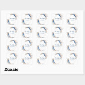 Sticker Carré Boho Blue Pampas Grass Baby Shower (Feuille)