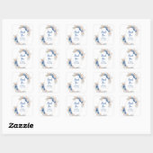 Sticker Carré Boho Blue Pampas Grass Birthday (Feuille)