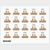 Sticker Carré Boho Boho Boho Cute Woodland Bébé Animaux (Feuille)