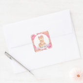 Sticker Carré Boho Boho Boho Rose Baby shower Floral (Enveloppe)