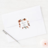 Sticker Carré Boho Botanical Floral Mariage Enveloppe Phoques (Enveloppe)