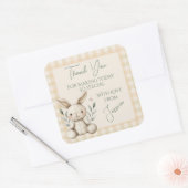 Sticker Carré Boho Bunny Baby shower neutre Favoriser (Enveloppe)
