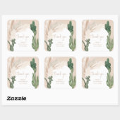 Sticker Carré Boho cactus pampas arc désert douche nuptiale (Feuille)