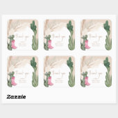 Sticker Carré Boho cactus pampas bottes baby shower du désert (Feuille)