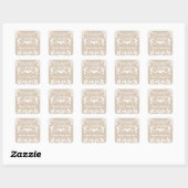 Sticker Carré Boho Cielito Lindo Baby shower mexicain (Feuille)