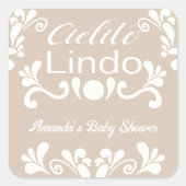 Sticker Carré Boho Cielito Lindo Baby shower mexicain (Devant)