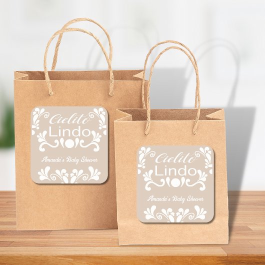 Sticker Carré Boho Cielito Lindo Baby shower mexicain