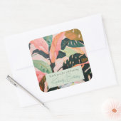 Sticker Carré Boho coloré Tropical Palm fête d'anniversaire (Enveloppe)