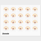STICKER CARRÉ BOHO DE PLANCHE ÉLÉGANTE SIMPLE (Feuille)