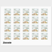 Sticker Carré Boho Desert Cactus Arizona Destination Mariage (Feuille)