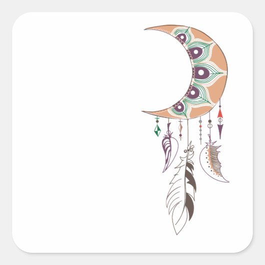 Sticker Carré Boho dreamcatcher (Devant)