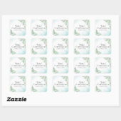 Sticker Carré Boho Dusty Blue Green Première Sainte Confirmation (Feuille)