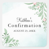 Sticker Carré Boho Dusty Blue Green Première Sainte Confirmation (Devant)