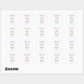 Sticker Carré Boho Elegant rose & Or Rainbow Candle Business (Feuille)