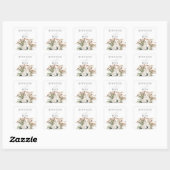 Sticker Carré Boho Eucalyptus Pampas Grass & Beige Floral (Feuille)