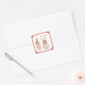 Sticker Carré Boho Farm Animal 1st Birthday |Cute Rustic Barnyad (Enveloppe)