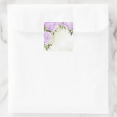 Sticker Carré Boho fleurs violettes vert feuille botanique (Sac)