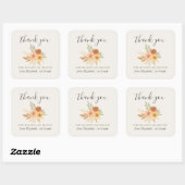 Sticker Carré Boho Floral Aquarelle Enseignant Merci (Feuille)