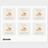 Sticker Carré Boho Floral Aquarelle Enseignant Merci (Feuille)