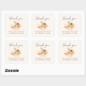 Sticker Carré Boho Floral Aquarelle Enseignant Merci (Feuille)