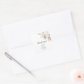 Sticker Carré Boho Green Pampa Grass Mariage (Enveloppe)