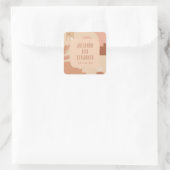 Sticker Carré Boho Moderne Floral Blush Terracotta Mariage Perso (Sac)