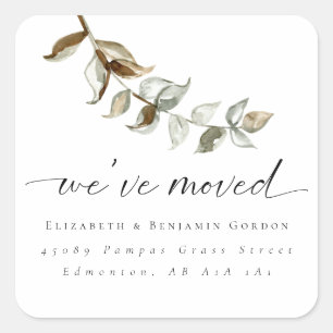 Sticker Carré Boho Moving minimal Faire-part Bohème Chic