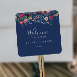 Sticker Carré Boho Multicolor Fleur sauvage Mariage Bienvenue<br><div class="desc">Cet autocollant de carré de bienvenue de mariage fleur sauvage multicolore boho est parfait pour un mariage rustique. Le design se compose d'un assortiment multicolore de fleurs sauvages roses, rousses, violettes, jaunes, blanches, violettes, rouges, bordeaux. Ces étiquettes sont parfaits pour les sacs de bienvenue et les mariages de destination des...</div>