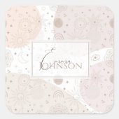 Sticker Carré Boho Neutral Space Doodles Design esthétique (Devant)