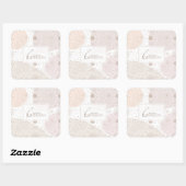 Sticker Carré Boho Neutral Space Doodles Design esthétique (Feuille)
