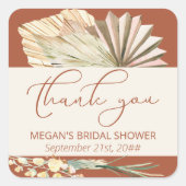 Sticker Carré Boho Palm Feuillage Sec Terracotta Merci (Devant)