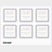 Sticker Carré Boho Pastel Homeschool Plaques de livres (Feuille)