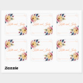 Sticker Carré Boho Peachy Floral (Feuille)