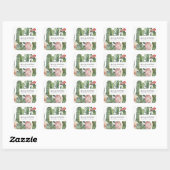 STICKER CARRÉ BOHO PINK FLORAL DESERT CACTI FAUNA FÊTE DES MARIÉ (Feuille)
