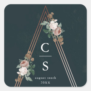 Sticker Carré Boho pyramide florale de mariage structurel