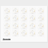 Sticker Carré Boho Rainbow Baby shower Merci (Feuille)