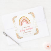 Sticker Carré Boho Rainbow Baby shower rose plaque (Enveloppe)