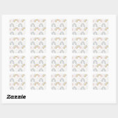 Sticker Carré Boho Rainbow Design Couleurs neutres (Feuille)