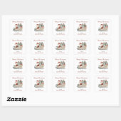Sticker Carré Boho Santa  Sleigh Personalized Christmas  (Feuille)