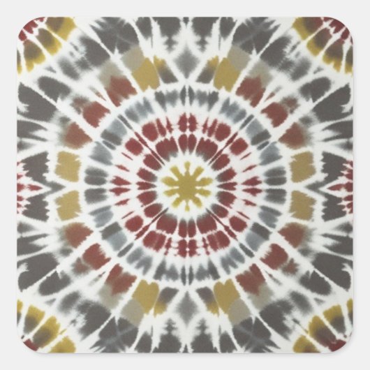 Sticker Carré Boho Starburst Tie Dye (Devant)