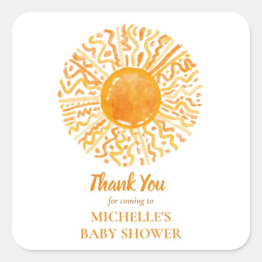 Sticker Carré Boho Sunshine Ray du Merci solaire (Devant)