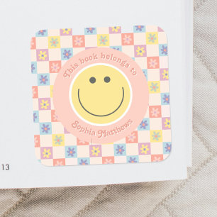 Sticker Carré Boho Super rose Retro Kids Boplate