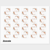 Sticker Carré Boho Terracotta Pampas Grass Bridal Shower (Feuille)