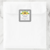 Sticker Carré Boho Tournesols | Adresse de Retour Vérifications  (Sac)