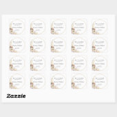 Sticker Carré Boho Tropical Botanical | Bienvenue Mariage (Feuille)