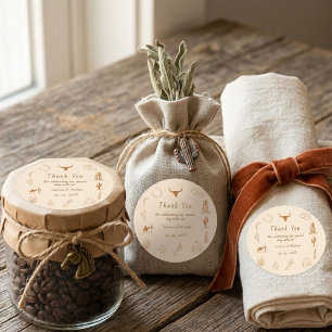 Sticker Carré Boho Western Cowboy Mariage d'illustration