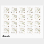 Sticker Carré Boho whimsar dinosaure oh baby shower bébé (Feuille)